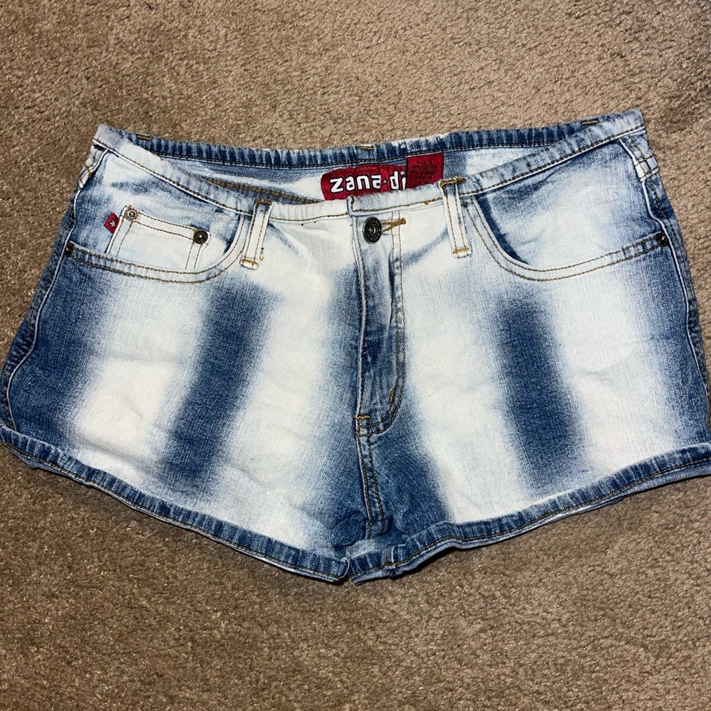 ZANA DI BLUE/White Wash Denim Jean Shorts